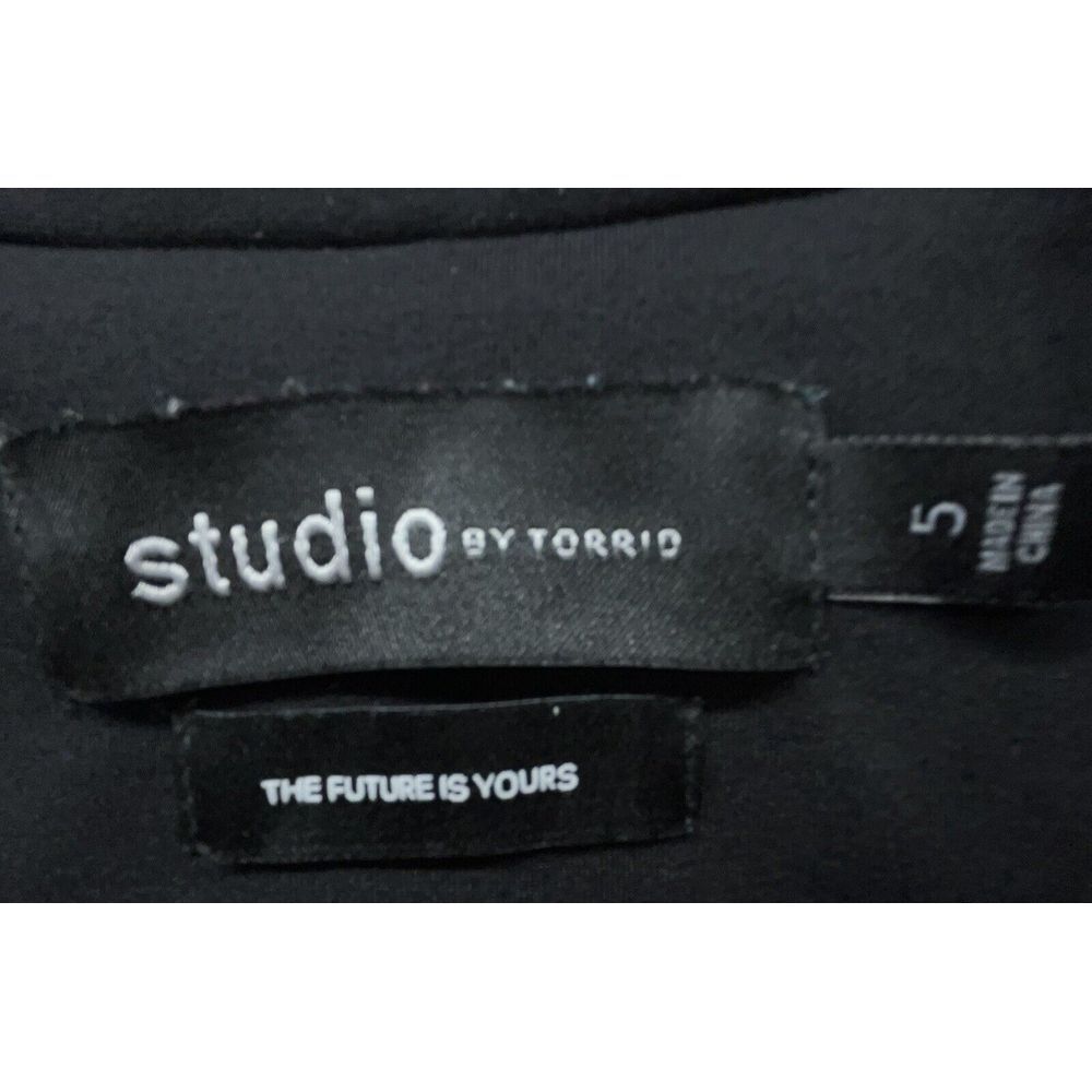 Studio By Torrid Blazer 5 Black Ponte Peplum Stretch Jacket Versatile Career - Picture 10 of 11